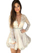 Sexy Gorgeous Deep V Neck Lace Skater Dress